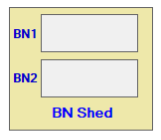 Image showing two single berths inside a building labelled 'BN Shed'