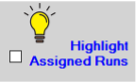 We see a screenshot of a checkbox labelled 'Highlight Assigned Runs' featuring a lightbulb icon.