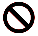 Black circular icon with diagonal strike - normal prohibition image