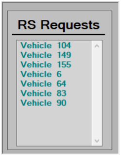 We see a list of trains which have Rolling Stock requests tagged.