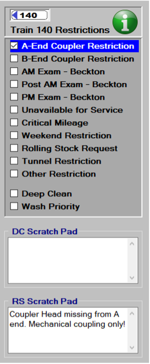 We see the restrictions detail again, this time with a Tunnel Restriction restriction set.